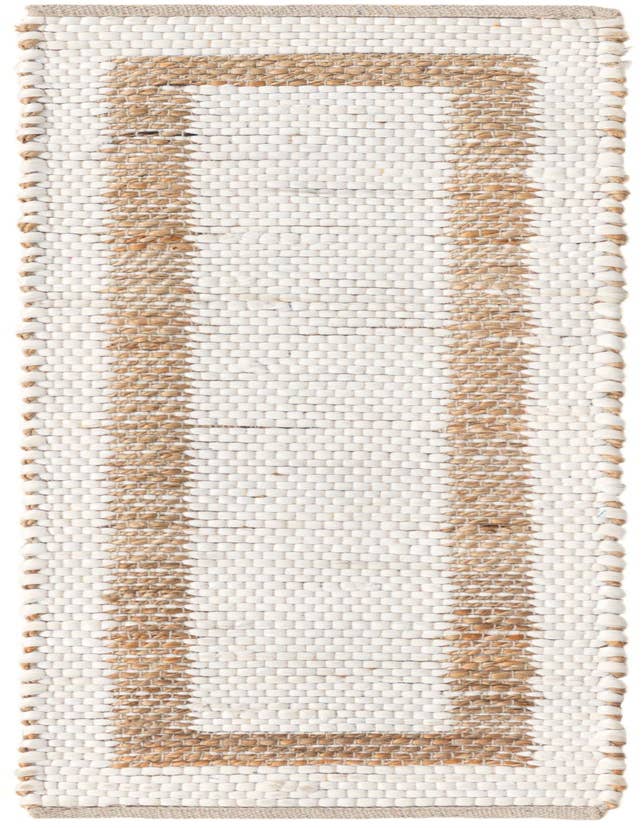 Detail image of 1' 2 x 4' 1 Hand Woven Chindi Jute Table Runner Rug