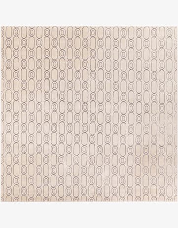 White and Silver Vogue Geo Square Rug