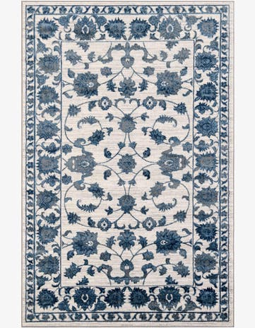 White Blue Boston Rug