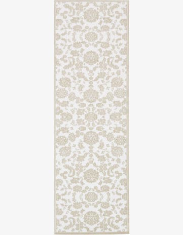 White Brown Himalaya Runner Rug