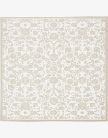 White Brown Nepal Square Rug