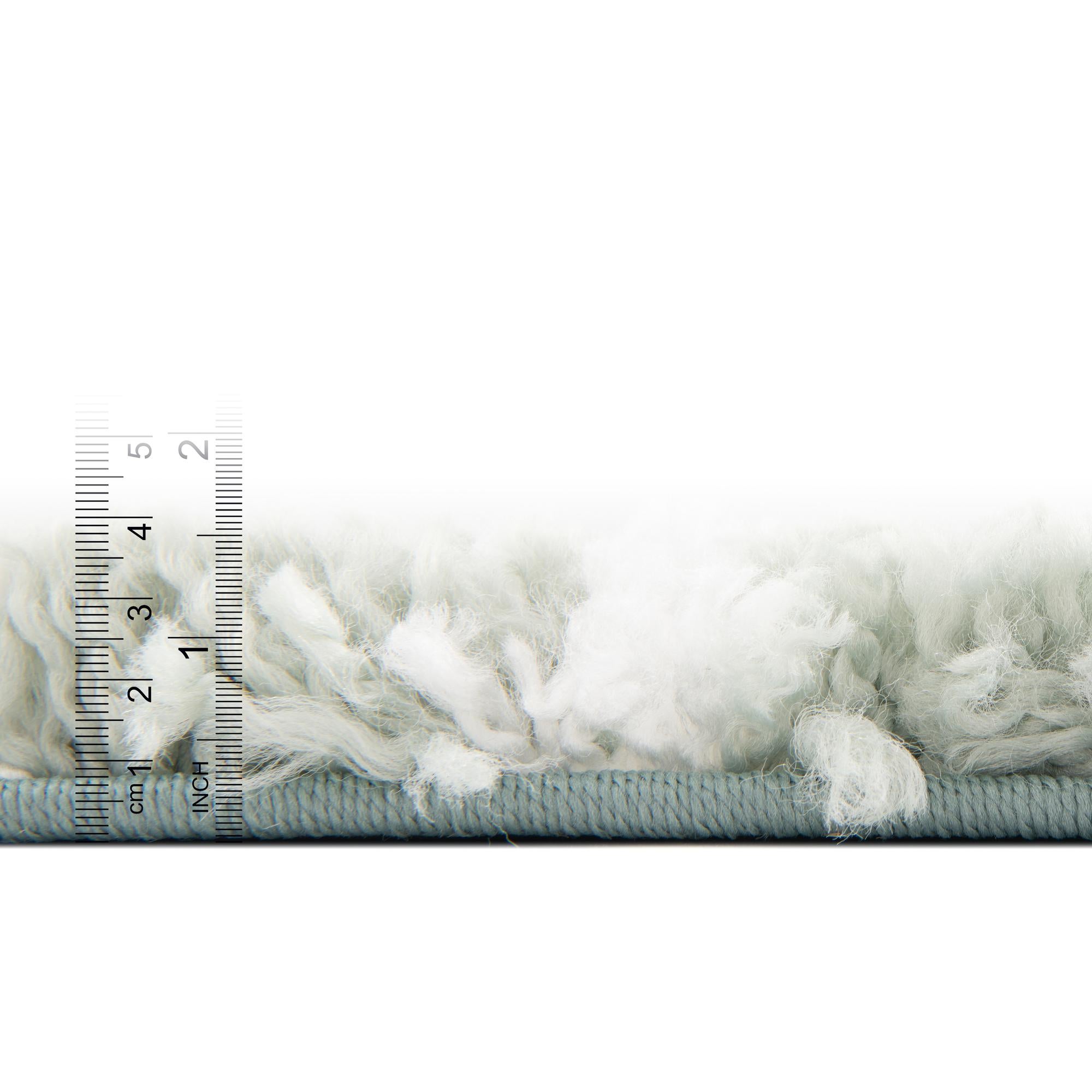 Custom White Cyan Marrakesh Shag Rug