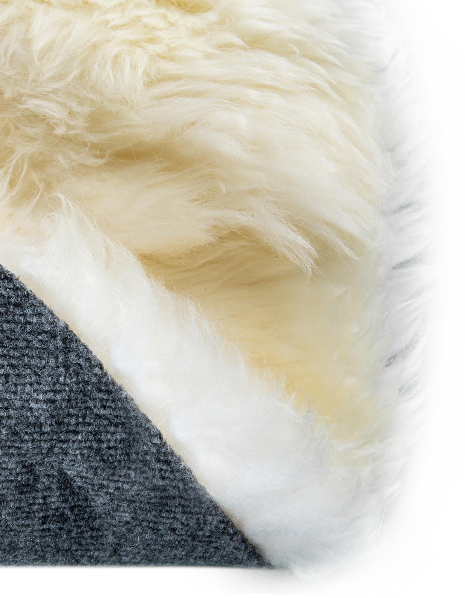 1' 10 x 6' Natural Sheepskin Freeform Rug