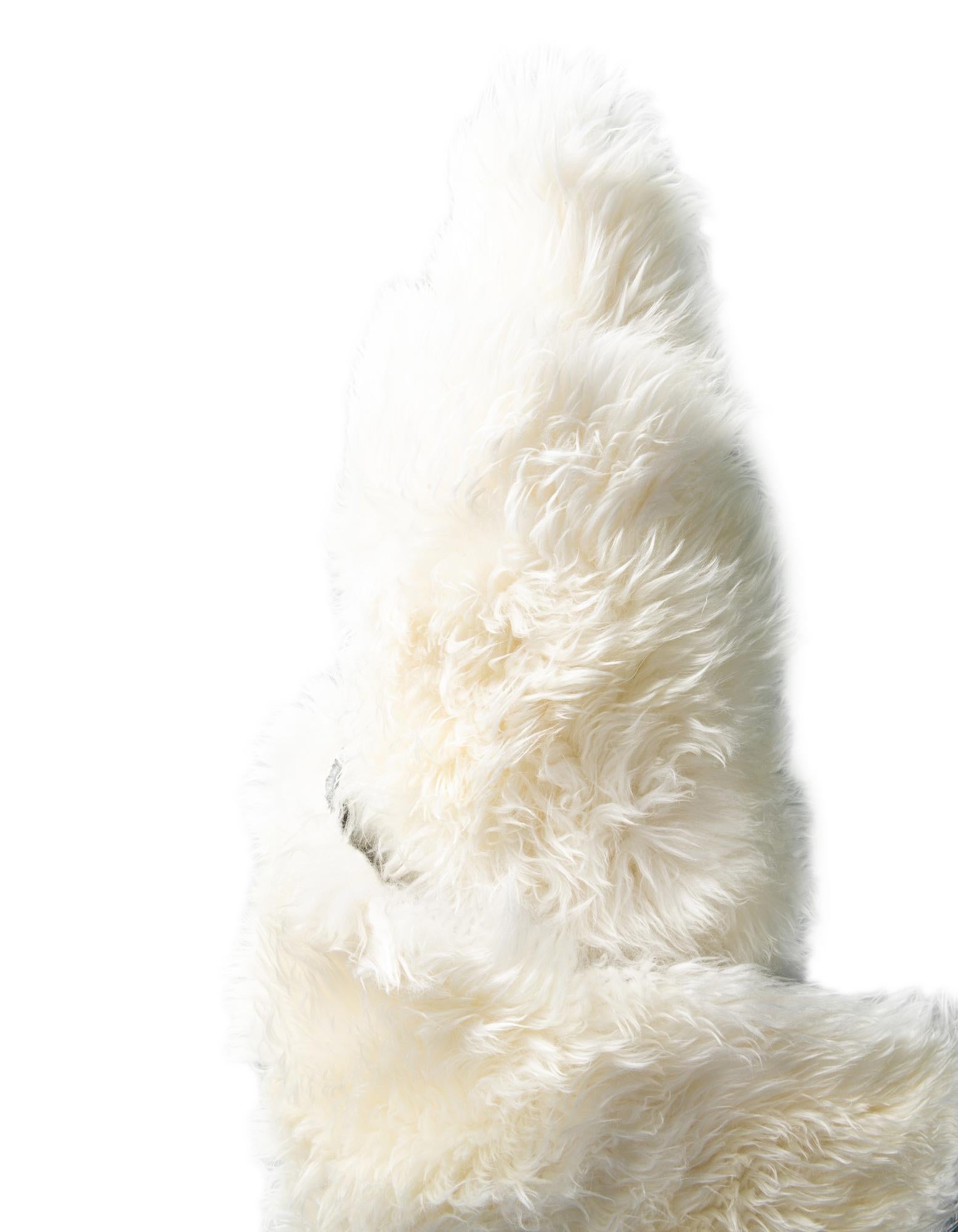 1' 10 x 6' Natural Sheepskin Freeform Rug