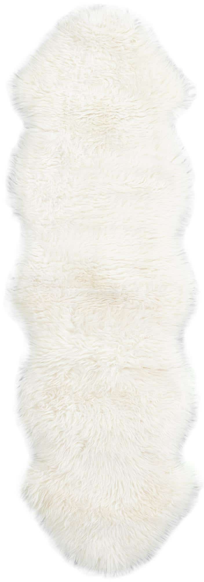 1' 10 x 6' Natural Sheepskin Freeform Rug