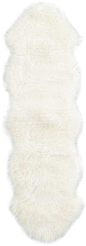 1' 10 x 6' Natural Sheepskin Freeform Rug