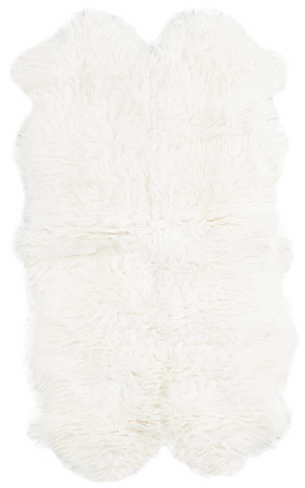 3' 3 x 6' Natural Sheepskin Freeform Rug