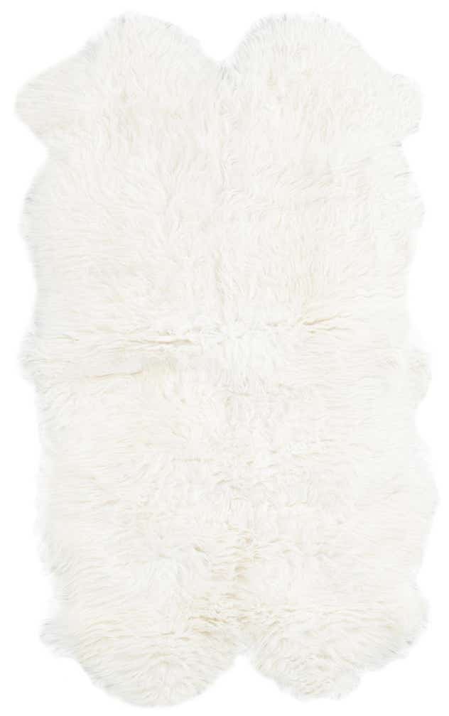 3' 3 x 6' Natural Sheepskin Freeform Rug