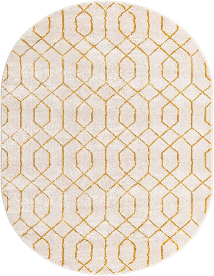 Detail image of 5' 3 x 8' Marilyn Monroe™ Glam Trellis Oval Rug