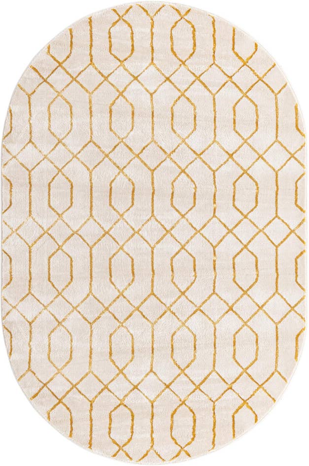 Detail image of 5' 3 x 8' Marilyn Monroe™ Glam Trellis Oval Rug