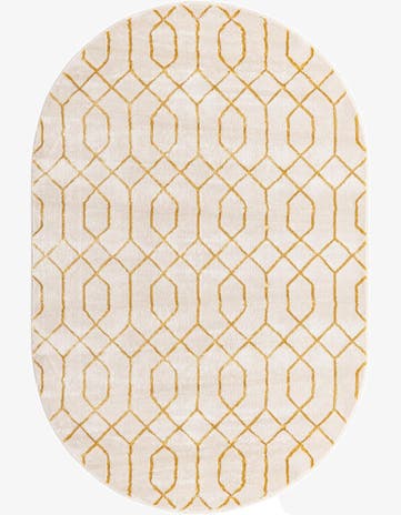 White Gold Marilyn Monroe™ Glam Trellis Oval Rug