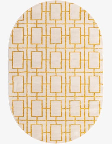 White Gold Marilyn Monroe™ Glam Deco Oval Rug