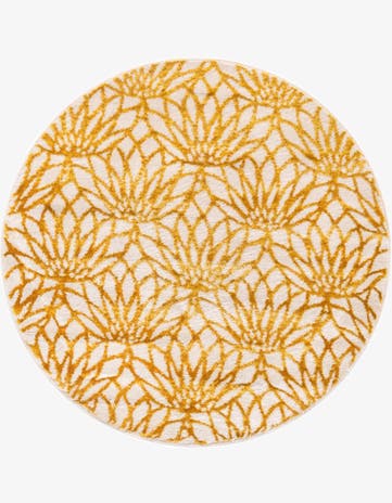 White Gold Marilyn Monroe™ Glam Dahlia Round Rug