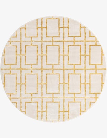 White Gold Marilyn Monroe™ Glam Deco Round Rug