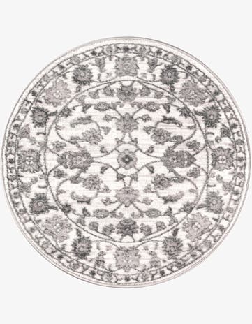 white Gray Boston Round Rug