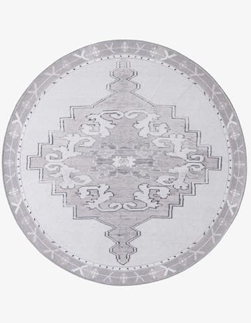 white Gray Timeless Round Rug