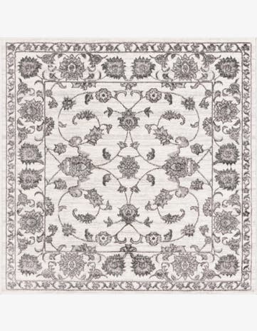 white Gray Boston Square Rug