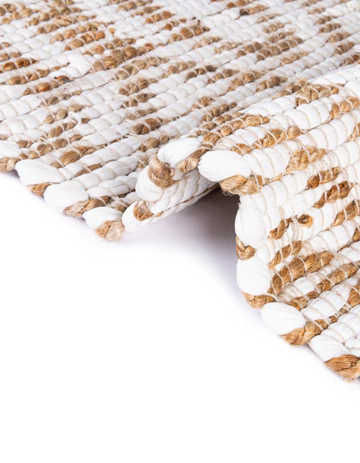 Detail image of 2' 2 x 3' 7  Hand Woven Chindi Jute Hearth Rug