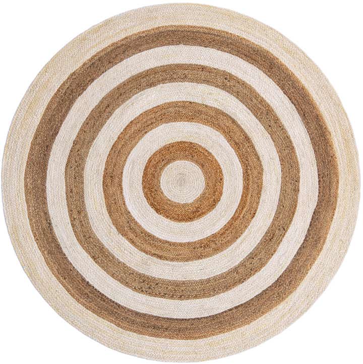 7' 1 x 7' 1 Handmade Braided Jute Round Rug