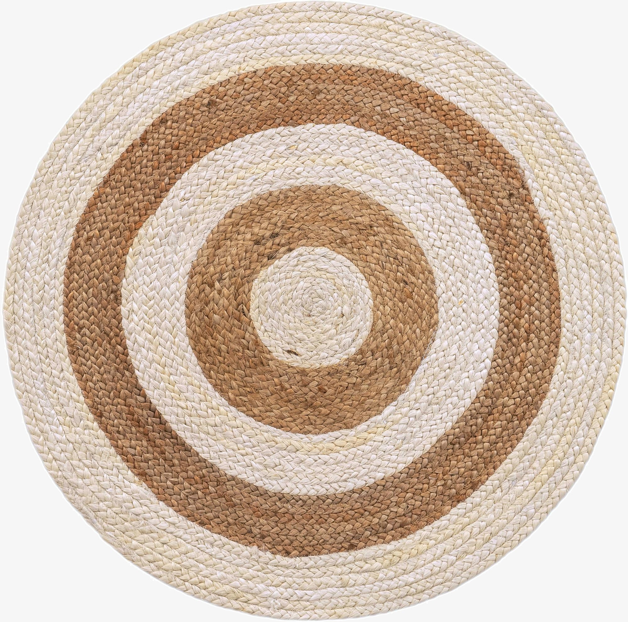 3' 3 x 3' 3  Hand Braided Jute Round Rug