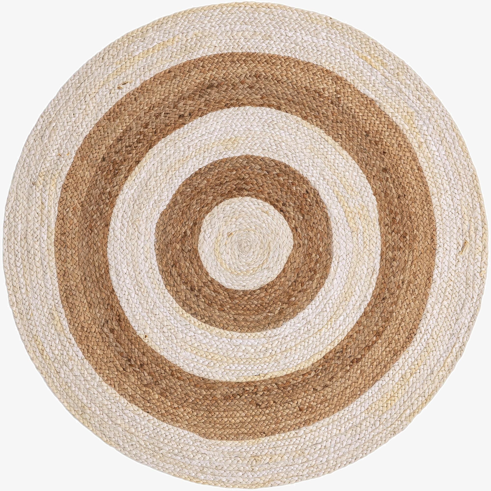 4' 1 x 4' 1  Hand Braided Jute Round Rug