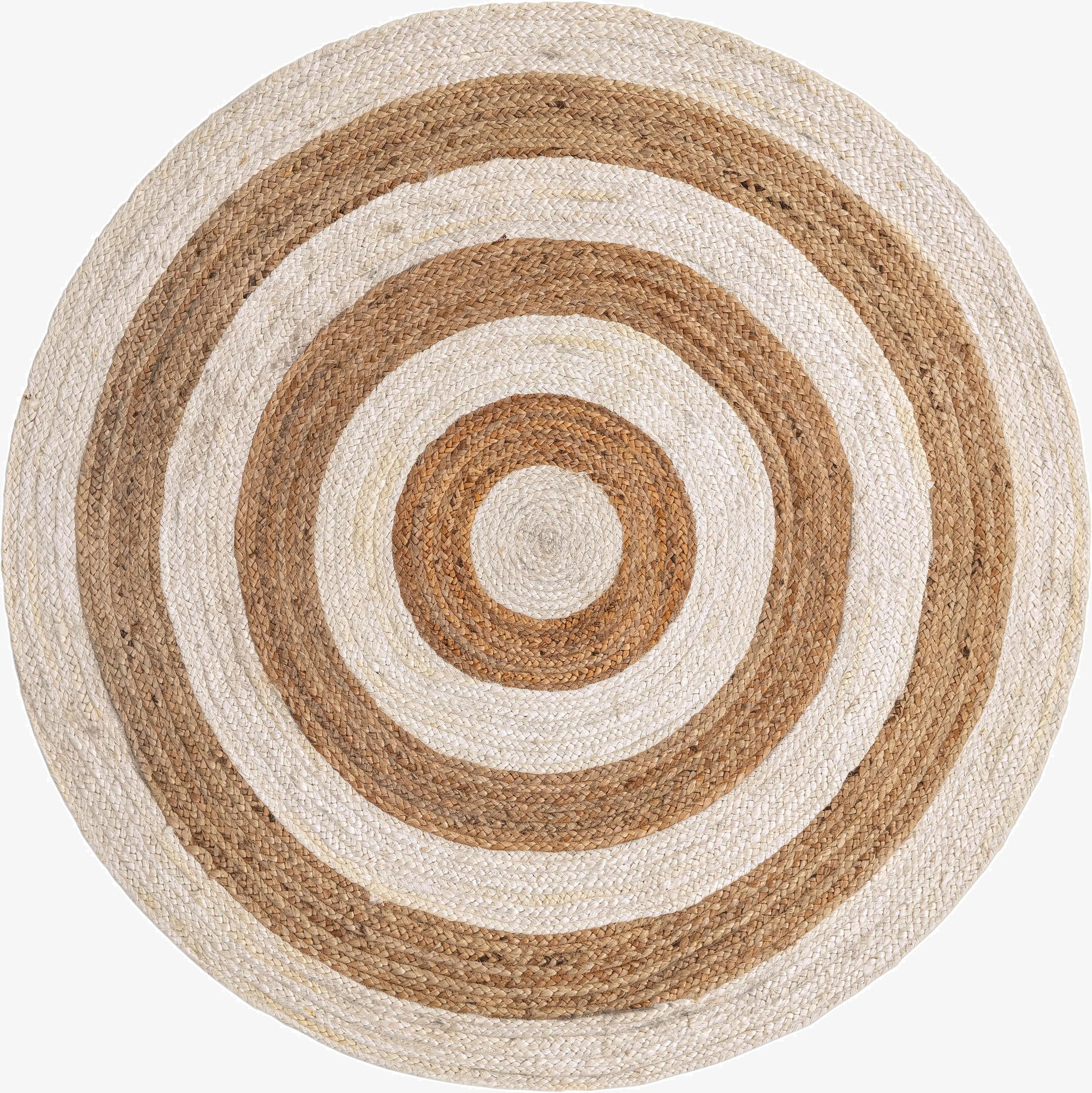 5' 1 x 5' 1  Hand Braided Jute Round Rug