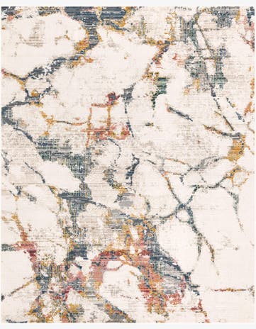 White Navy Gemstone Rug