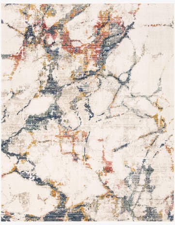 White Navy Gemstone Rug