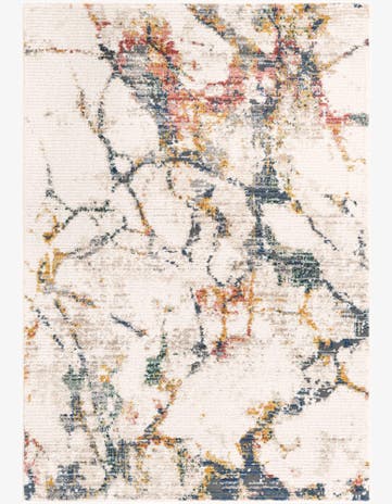 White Navy Gemstone Rug