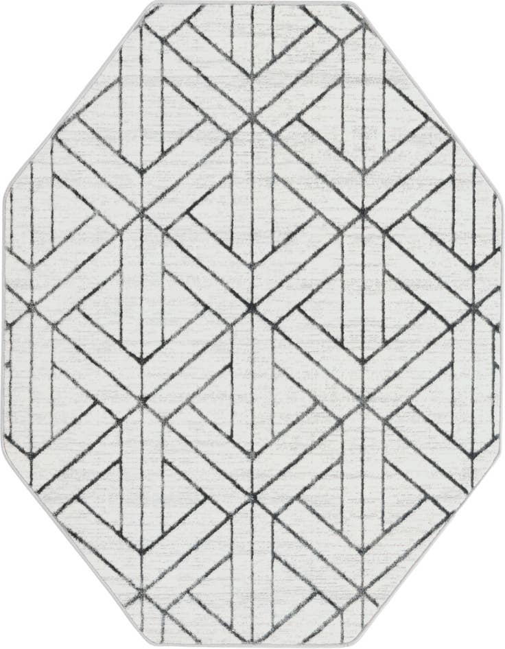 Detail image of 5' 3 x 5' 3 Lattice Trellis Octagon Rug