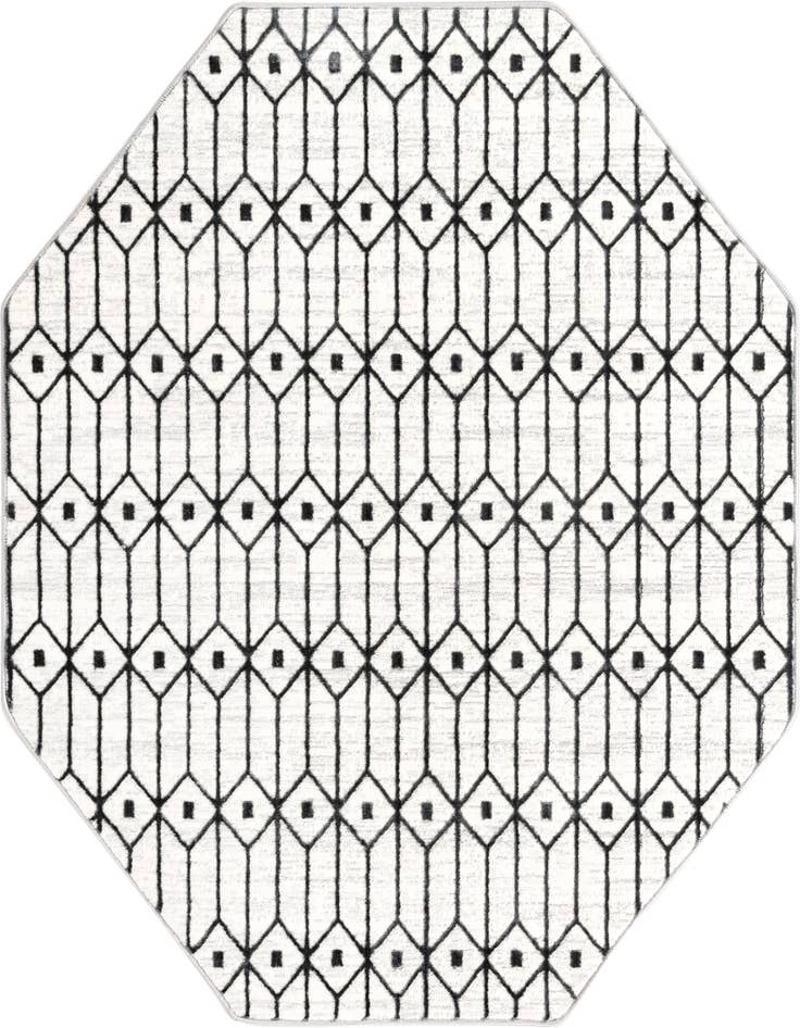 Detail image of 5' 3 x 5' 3 Lattice Trellis Octagon Rug
