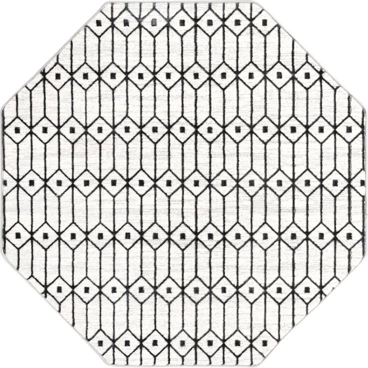Detail image of 5' 3 x 5' 3 Lattice Trellis Octagon Rug