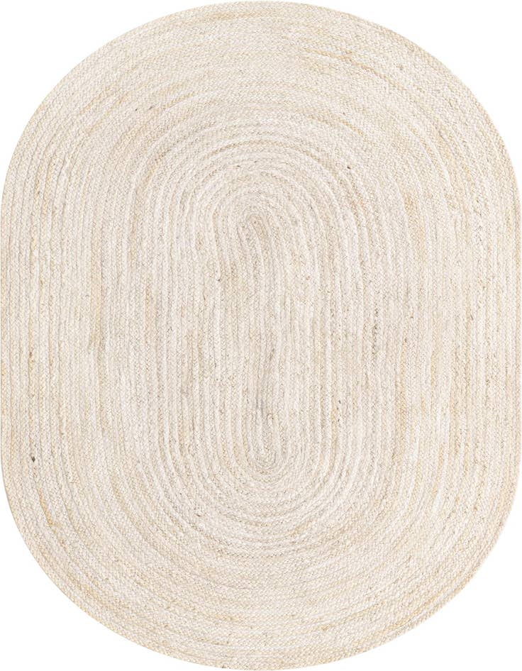 Detail image of 5' 1 x 8'  Hand Braided Jute Oval Rug