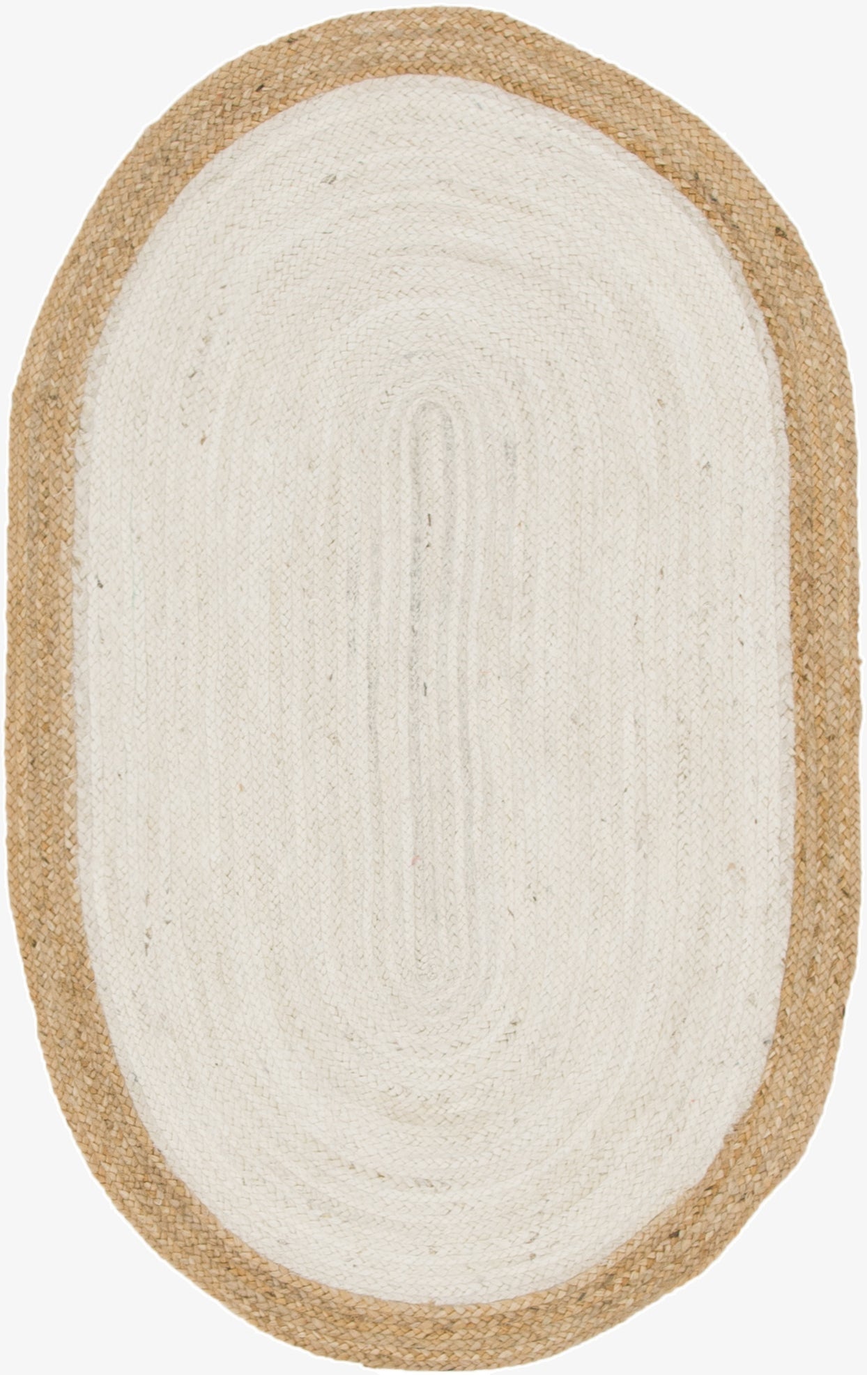 3' 3 x 5' 1  Hand Braided Jute Oval Rug