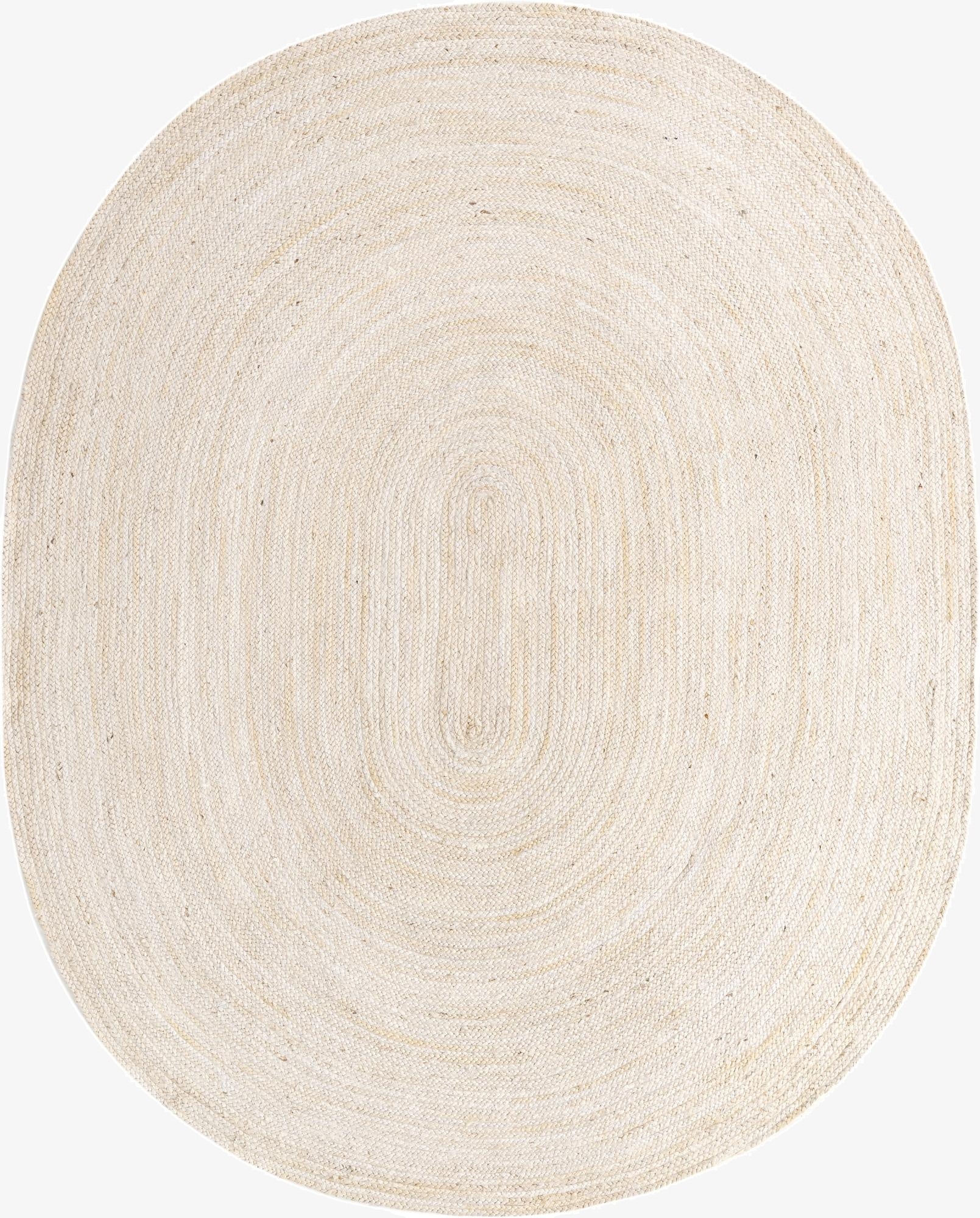 Primary image 8' x 10'  Hand Braided Jute Oval Rug