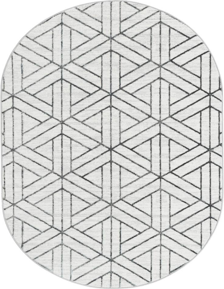 Detail image of 5' 3 x 8' Lattice Trellis Oval Rug