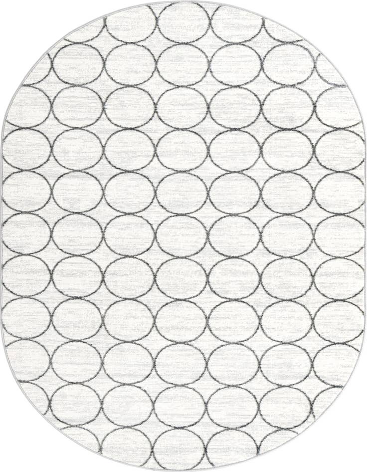 Detail image of 5' 3 x 8' Lattice Trellis Oval Rug