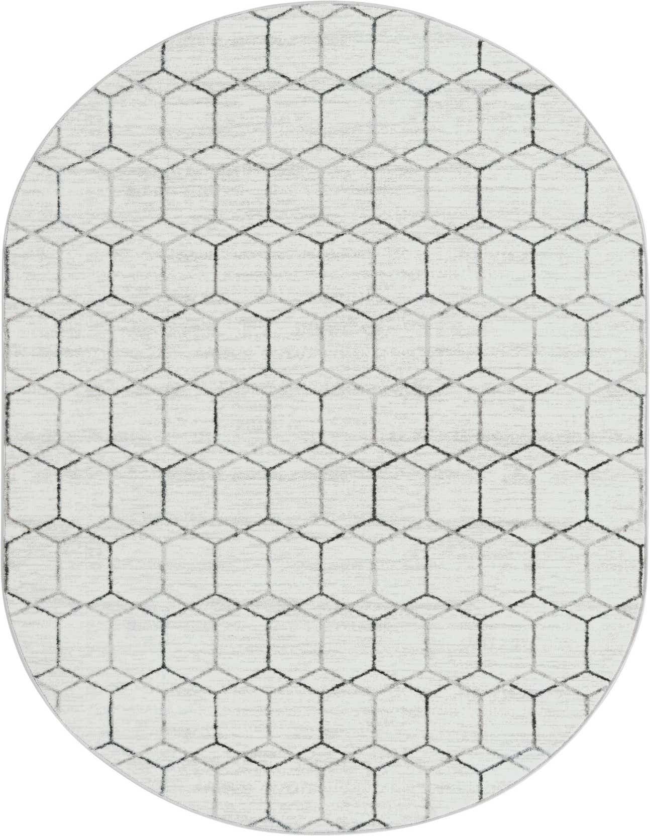 5' 3 x 8' Lattice Trellis Oval Rug