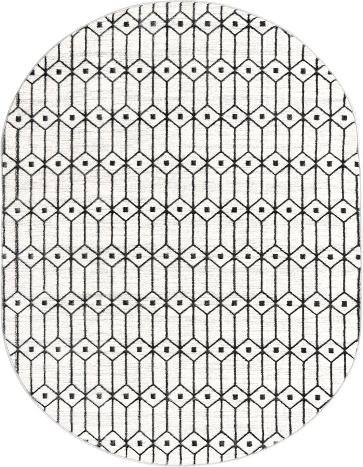 Detail image of 5' 3 x 8' Lattice Trellis Oval Rug