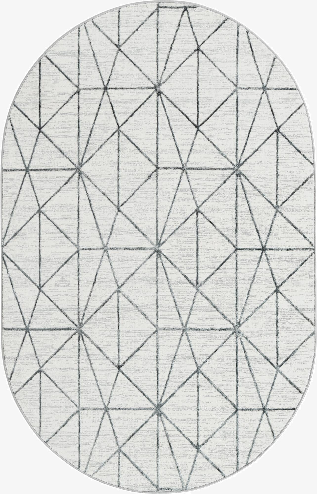 5' 3 x 8' Lattice Trellis Oval Rug