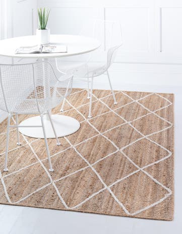 5' 1 x 8' Handmade Braided Jute Rug