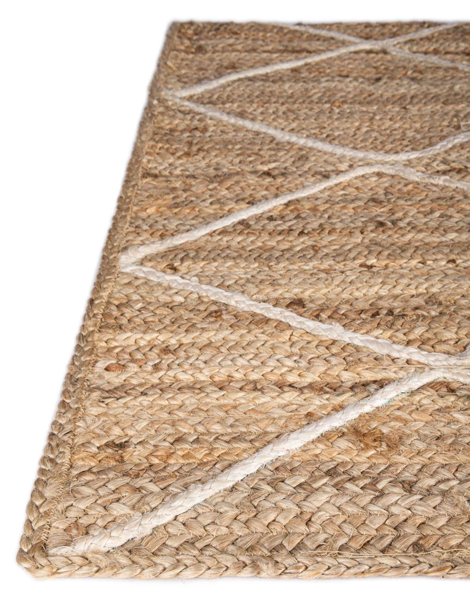 Custom White Handmade Braided Jute Rug