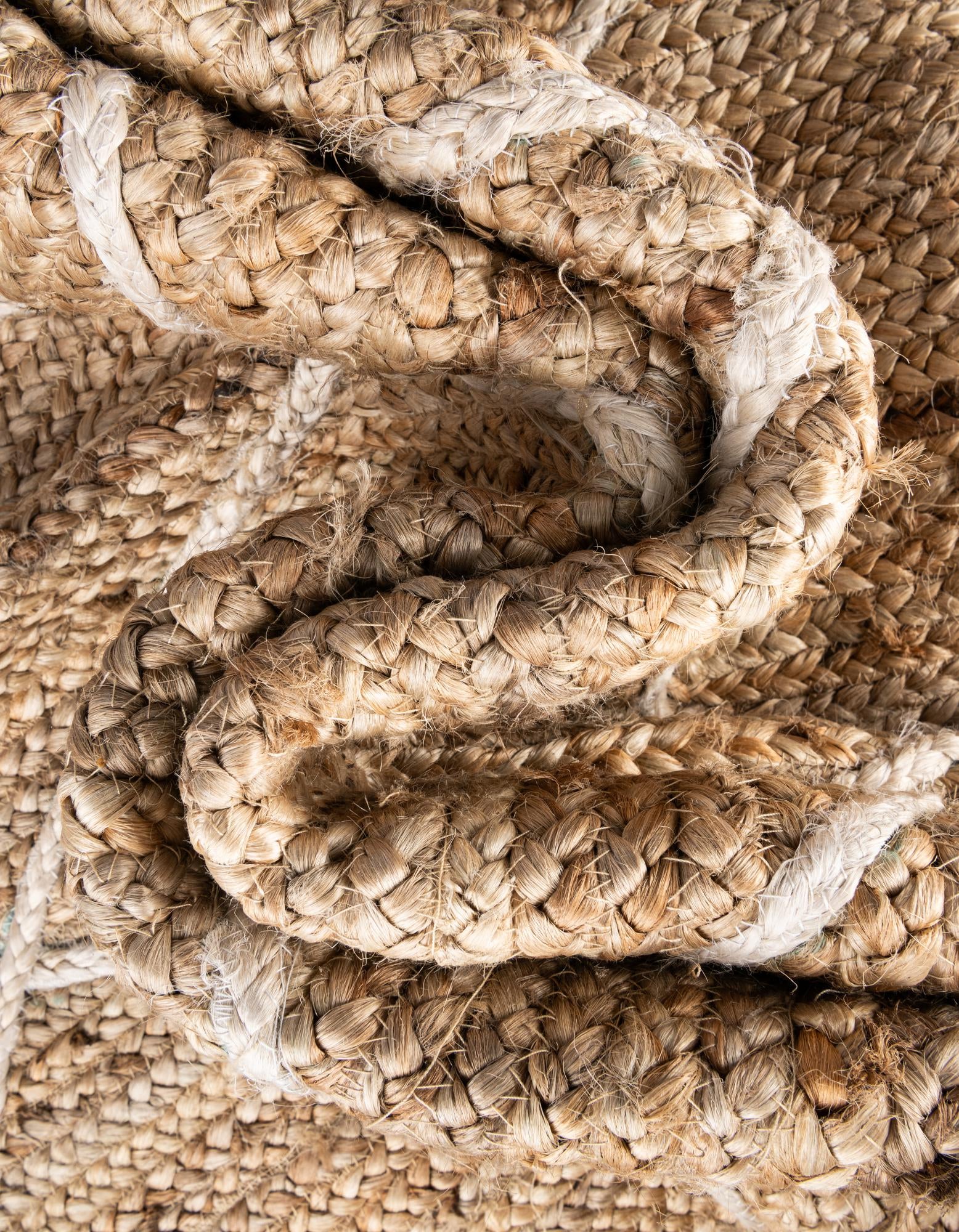 5' 1 x 8' Handmade Braided Jute Rug