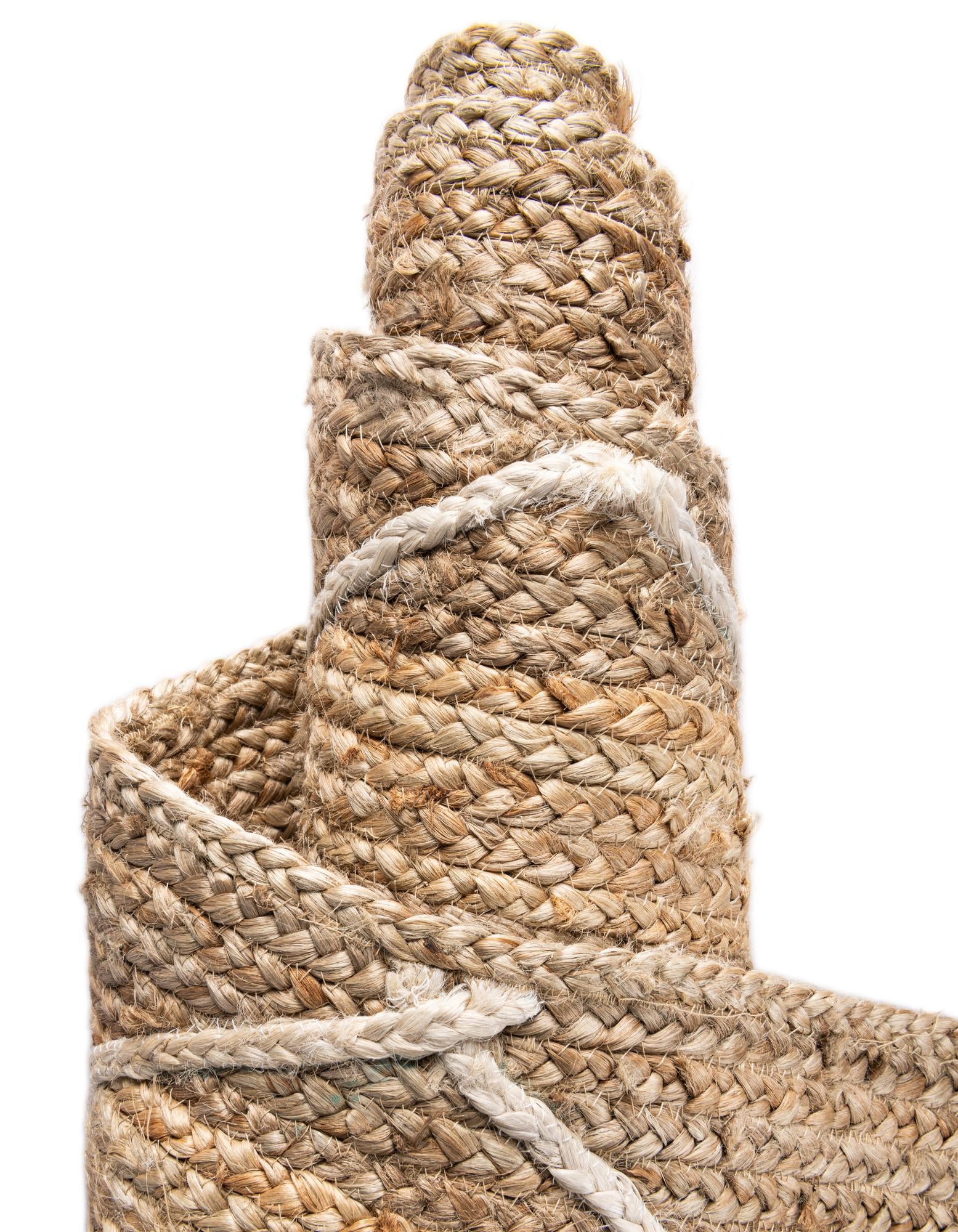 5' 1 x 8' Handmade Braided Jute Rug