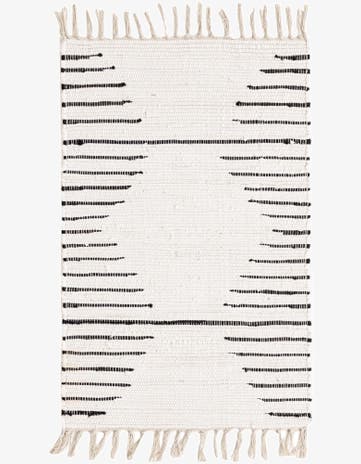 White Hand Woven Chindi Cotton Rug