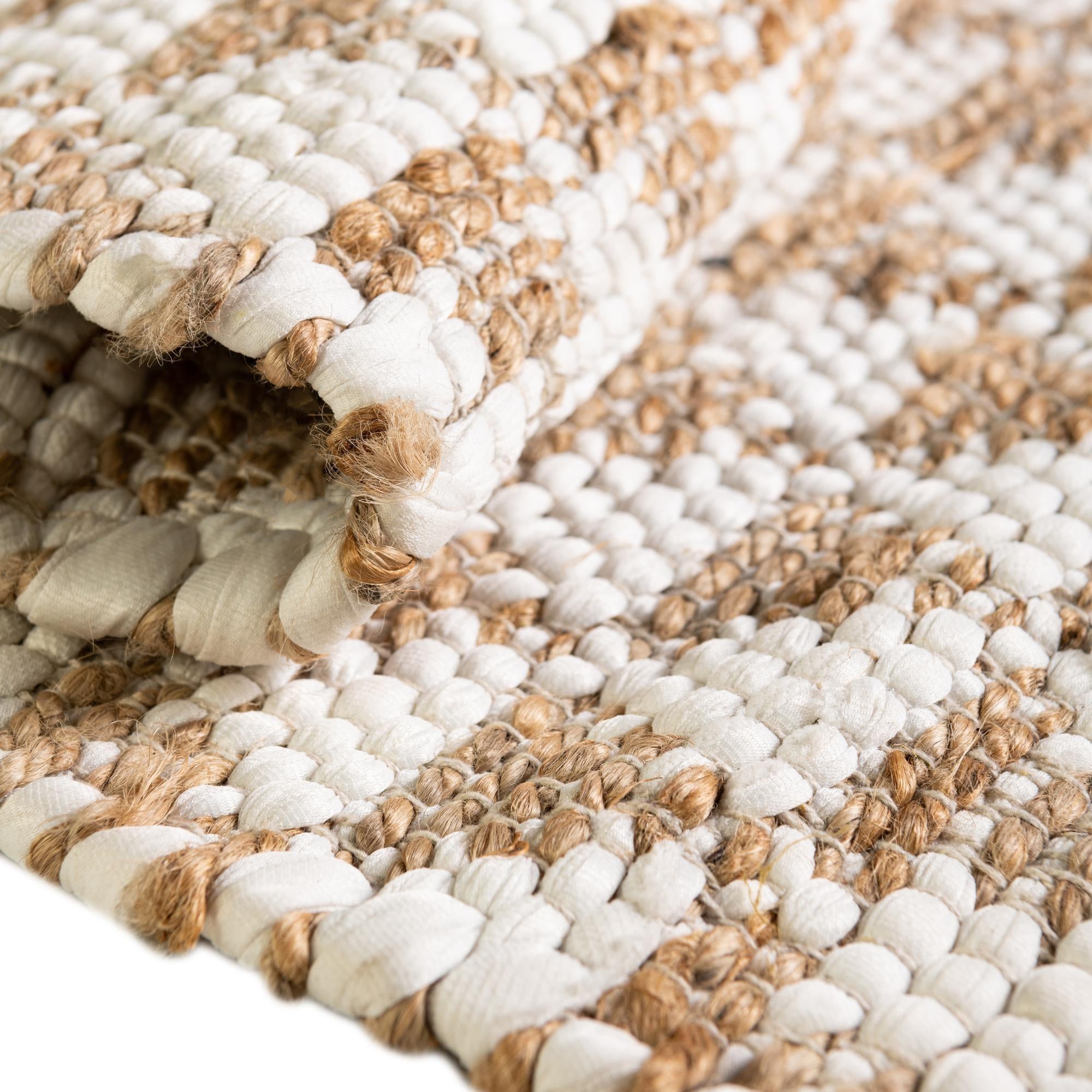 8' x 11' Hand Woven Chindi Jute Rug