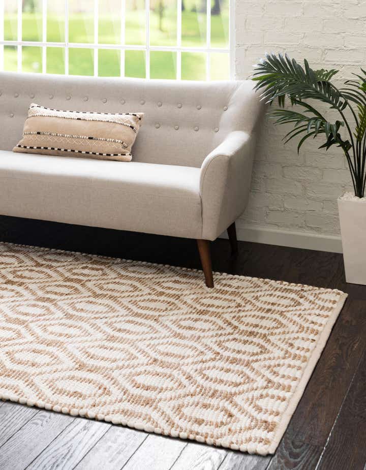 Custom White Hand Woven Chindi Jute Rug