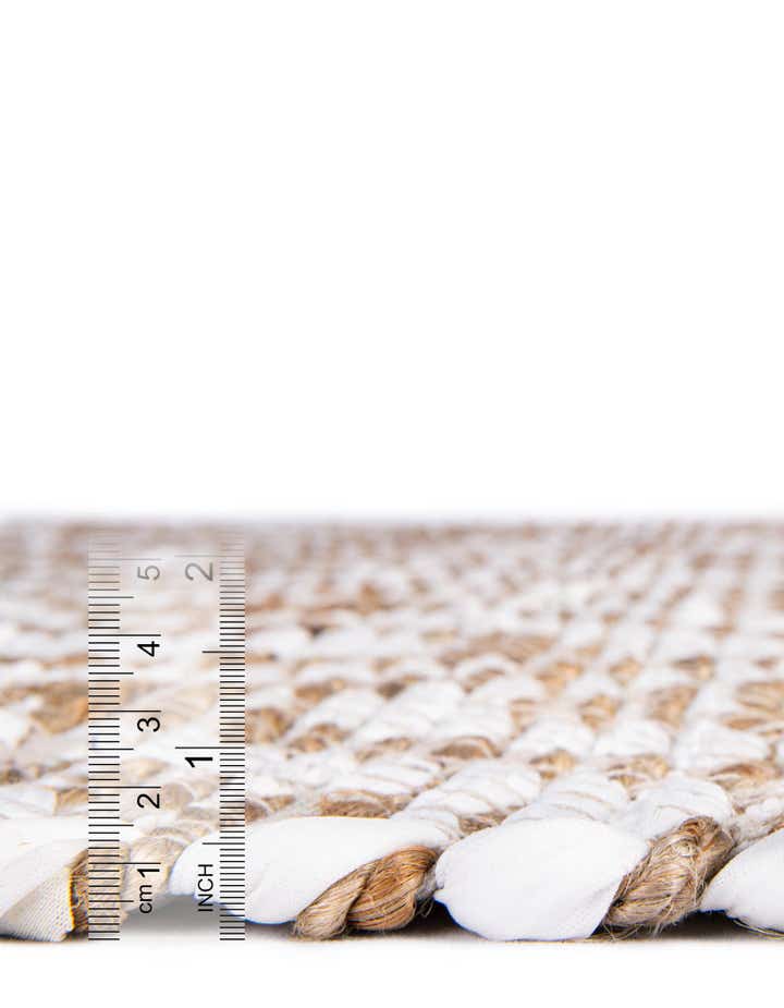 Custom White Hand Woven Chindi Jute Rug