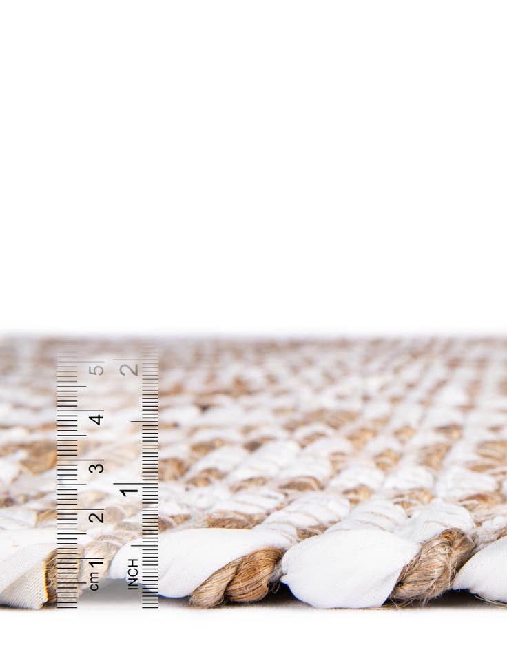 Detail image of Custom White Hand Woven Chindi Jute Rug