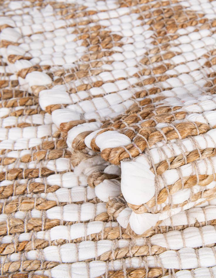 Detail image of Custom White Hand Woven Chindi Jute Rug